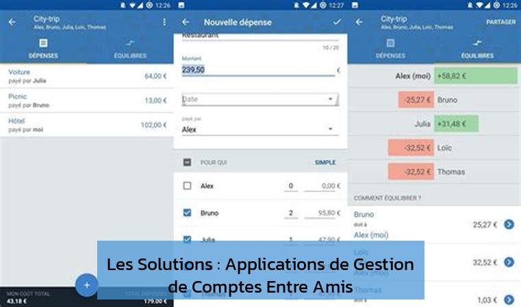 Les Solutions : Applications de Gestion de Comptes Entre Amis